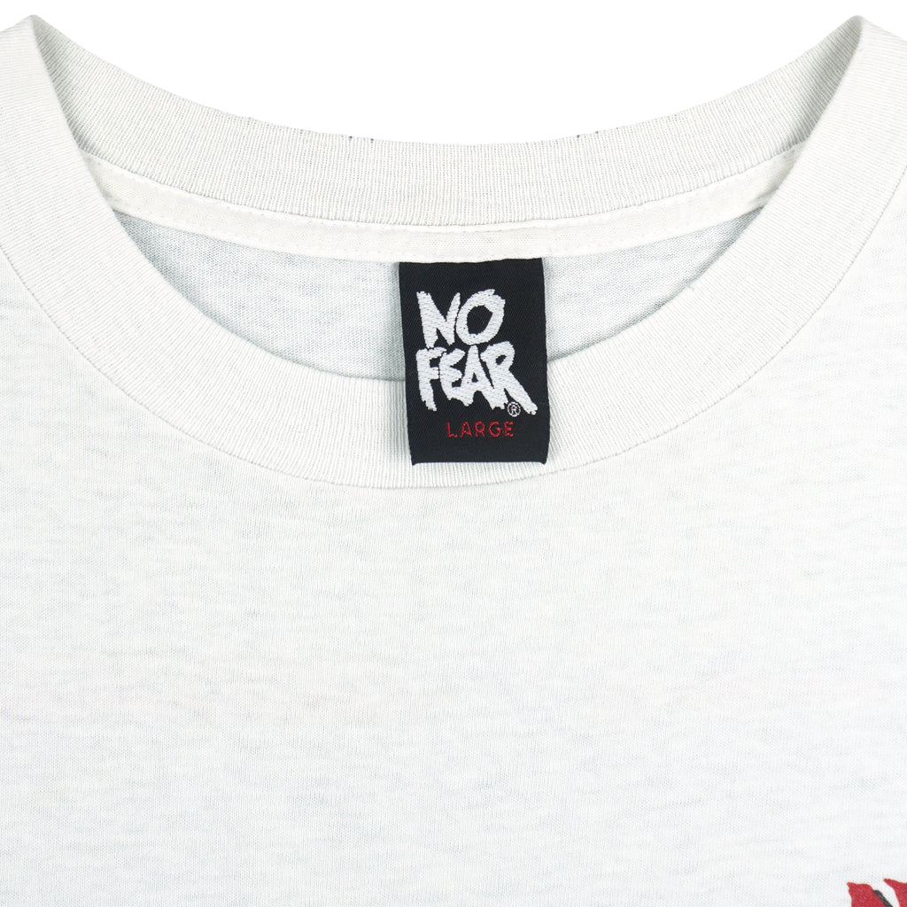 Vintage (No Fear) - You Can See It In His Eyes Hockey Goalie T-Shirt 1990s Large Vintage Retro