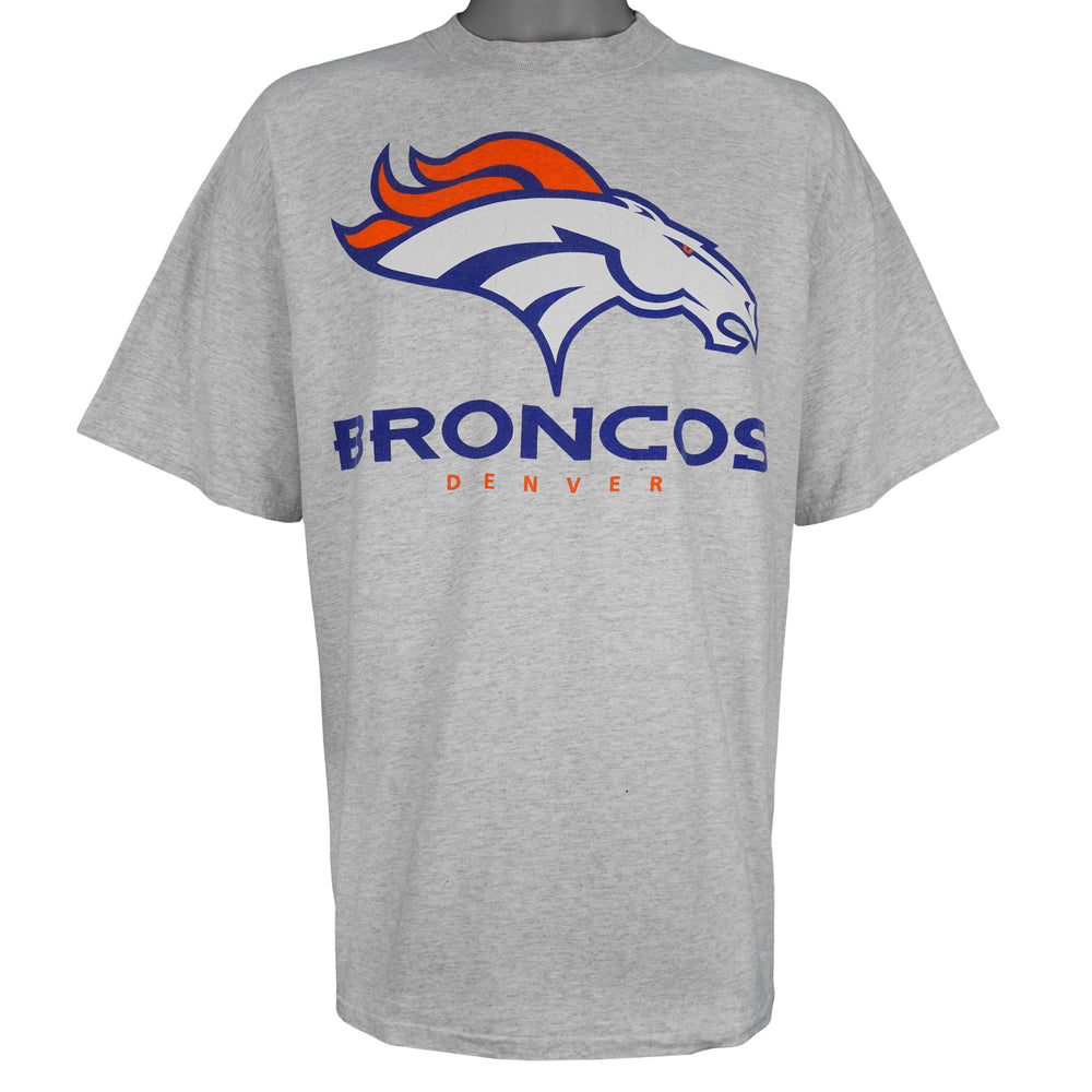NFL (Logo 7) - Denver Broncos Big Logo T-Shirt 1990s X-Large