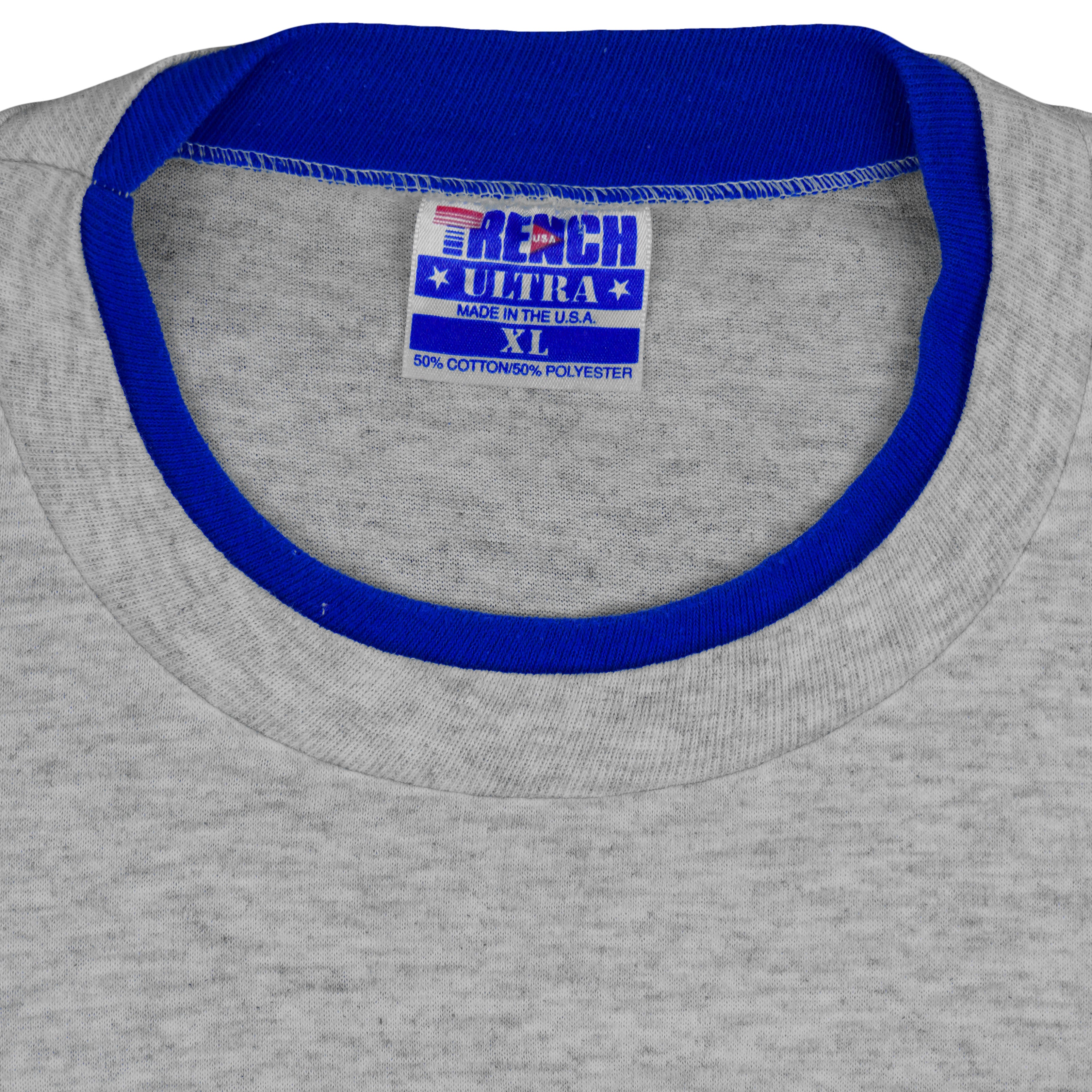 NFL (Trench) - New York Giants Roll Ups Sleeves T-Shirt 1990s X-Large Vintage Retro Football