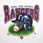 MLB (Aaron) - Texas Rangers Baseball Helmet T-Shirt 2000 X-Large Vintage Retro Baseball