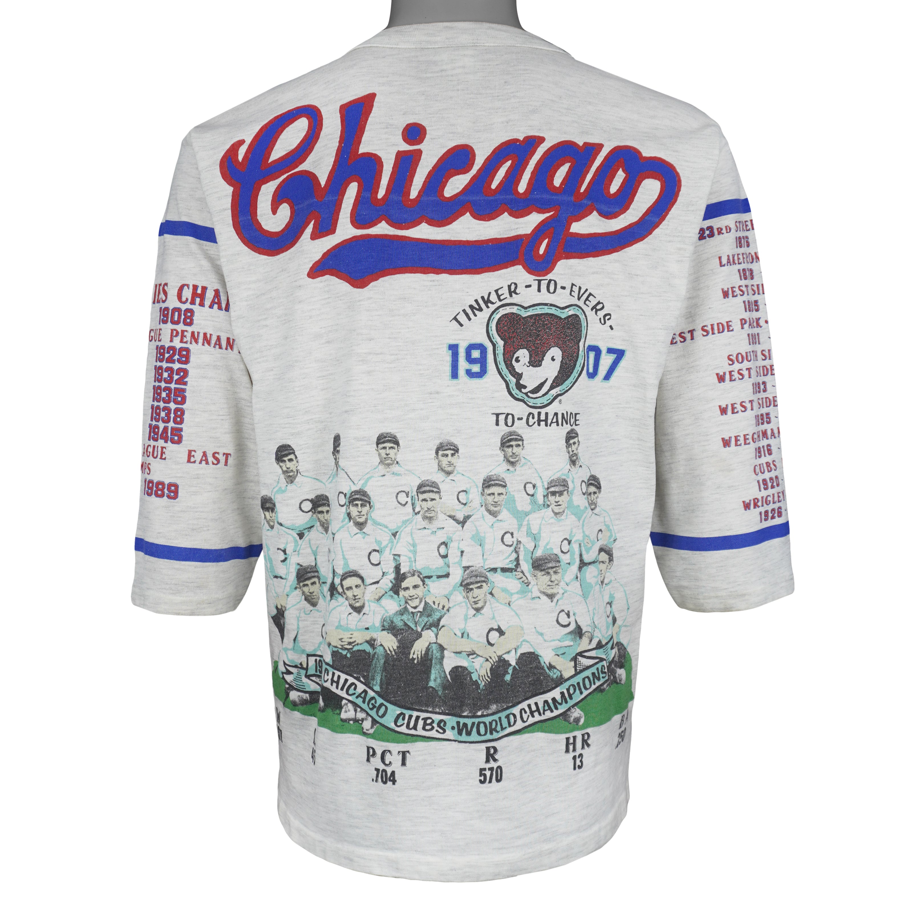 MLB (Long Gone) - Chicago Cubs World Champions T-Shirt 1990s Large Vintage Retro Baseball