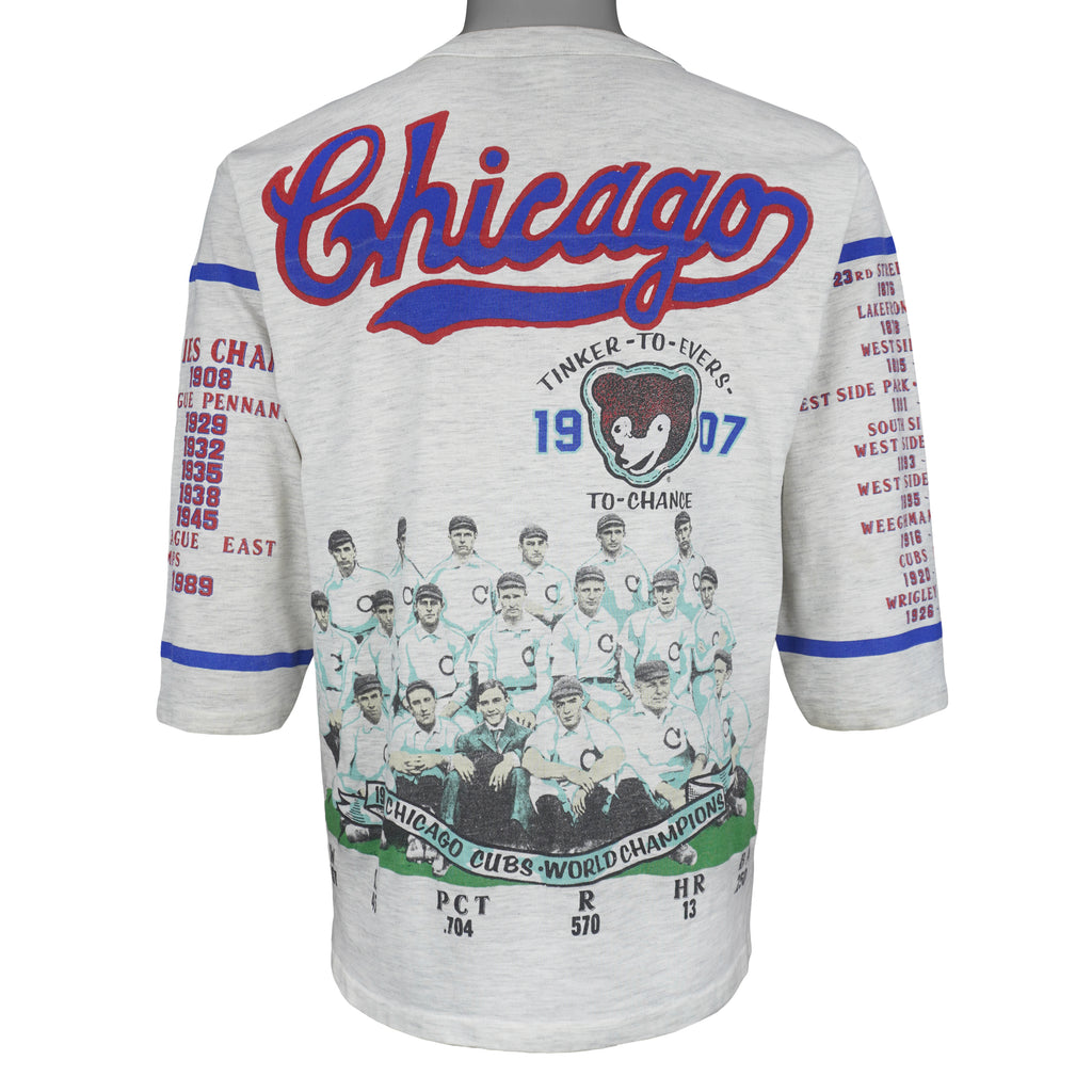 MLB (Long Gone) - Chicago Cubs World Champions T-Shirt 1990s Large Vintage Retro Baseball