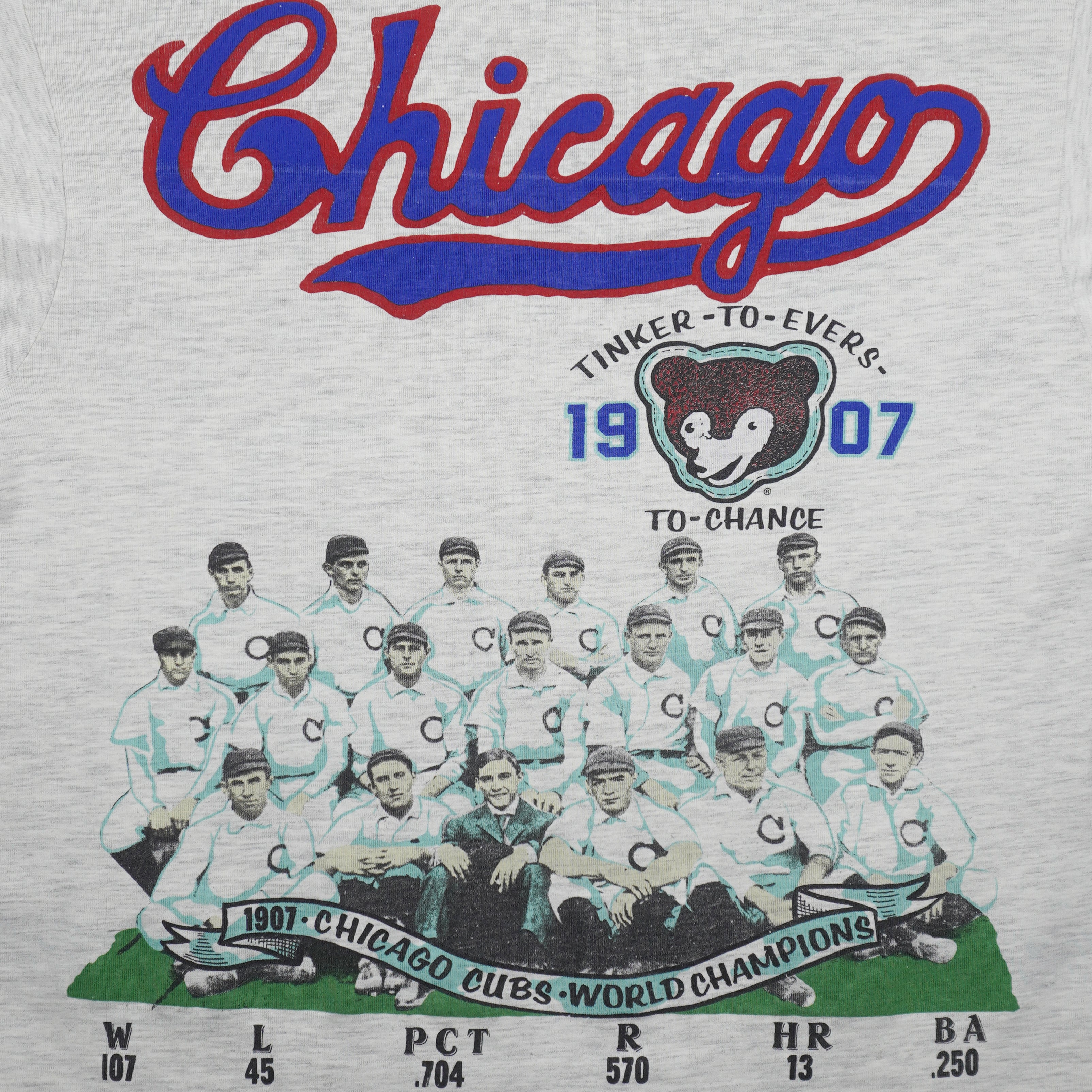 MLB (Long Gone) - Chicago Cubs World Champions T-Shirt 1990s Large Vintage Retro Baseball