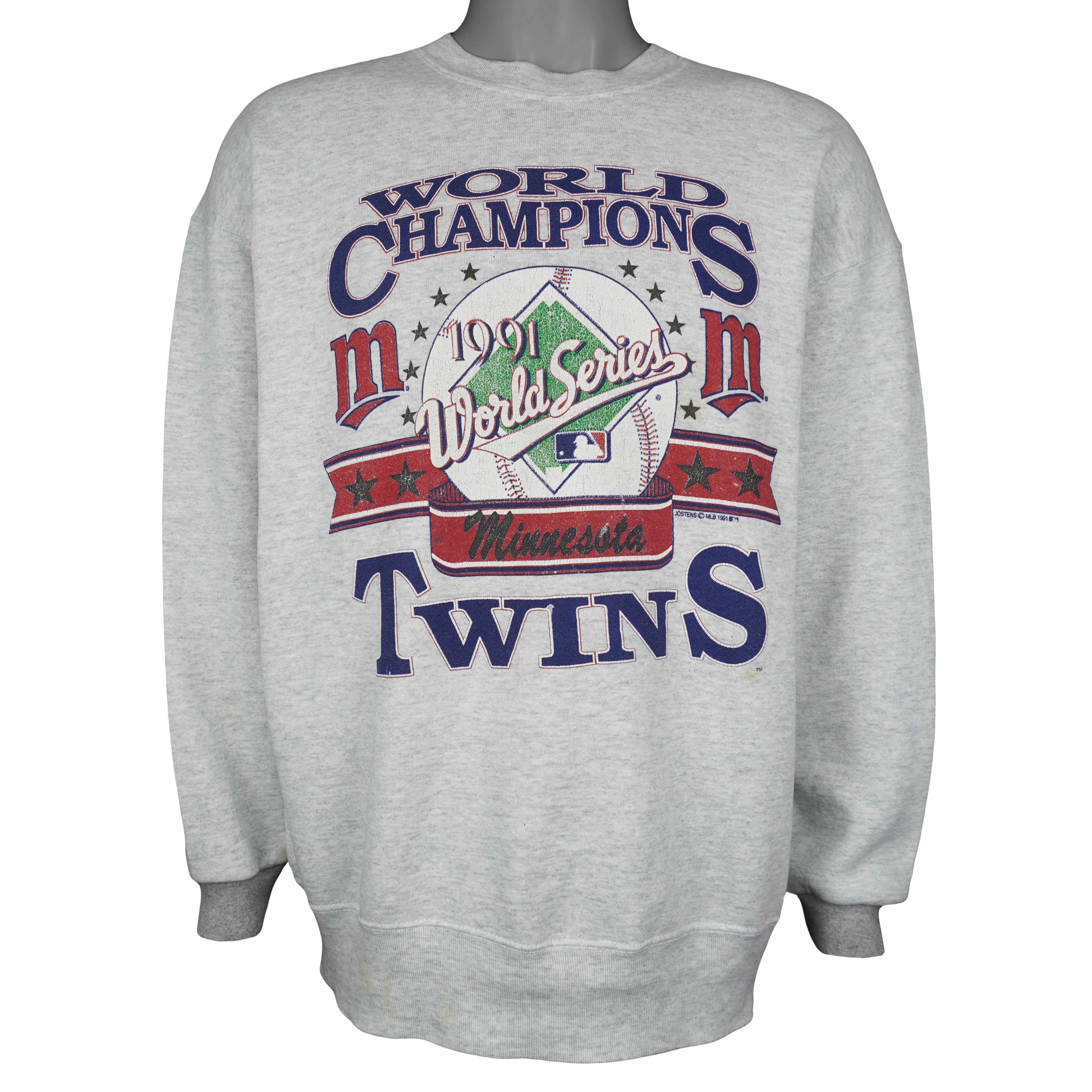 MLB - Minnesota Twins World Champions Series Sweatshirt 1991 X-Large Vintage Retro Baseball