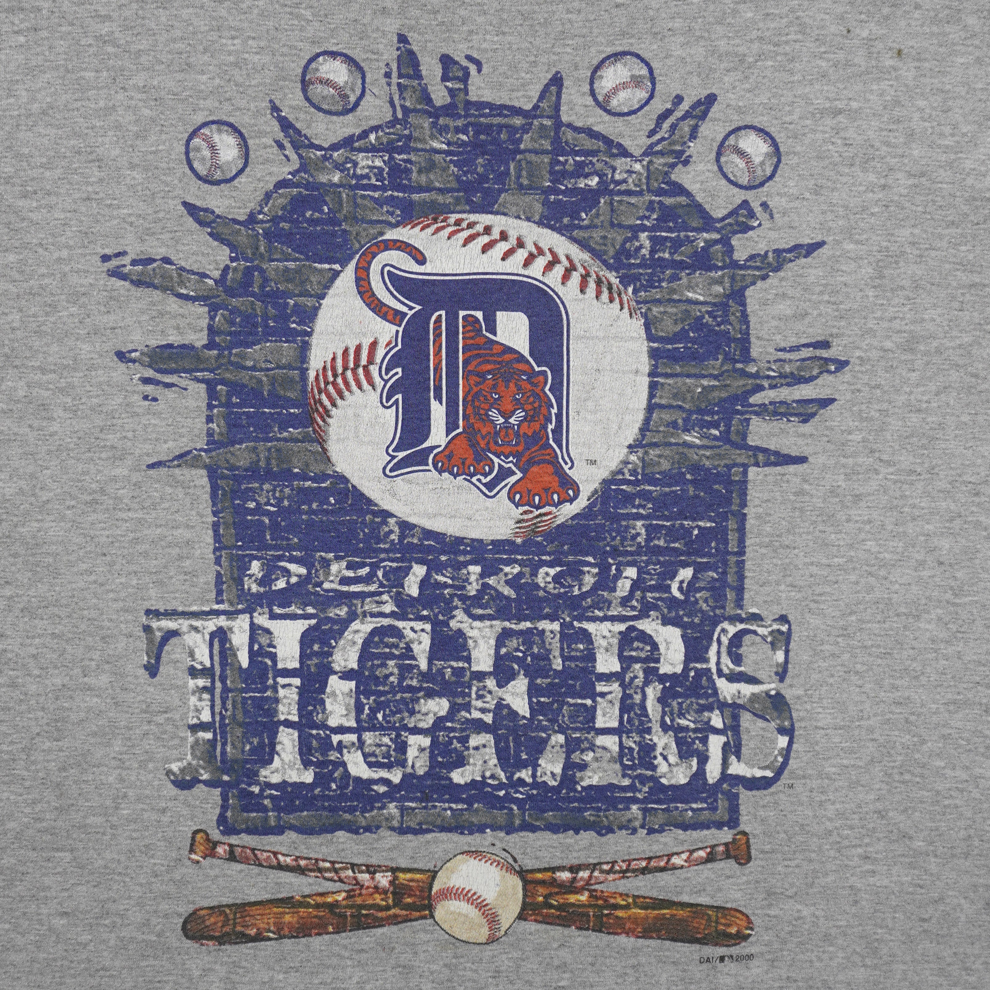 MLB (True Fan) - Detroit Tigers Baseball T-Shirt 2000 Large Vintage Retro Baseball