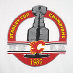 NHL - Calgary Flames Stanley Cup Champs T-Shirt 1989 Medium Vintage Retro