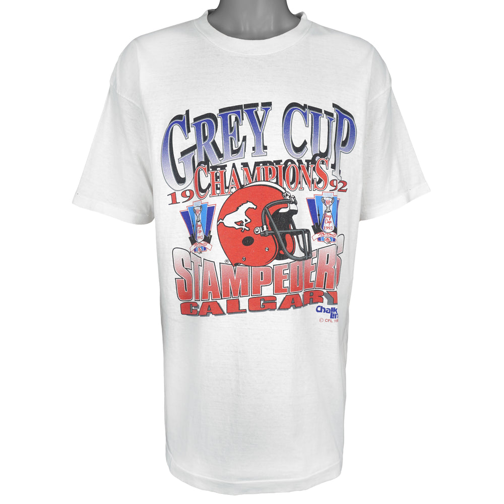 CFL - Calgary Stampeders Grey Cup Champions T-Shirt 1992 X-Large Vintage Retro Football