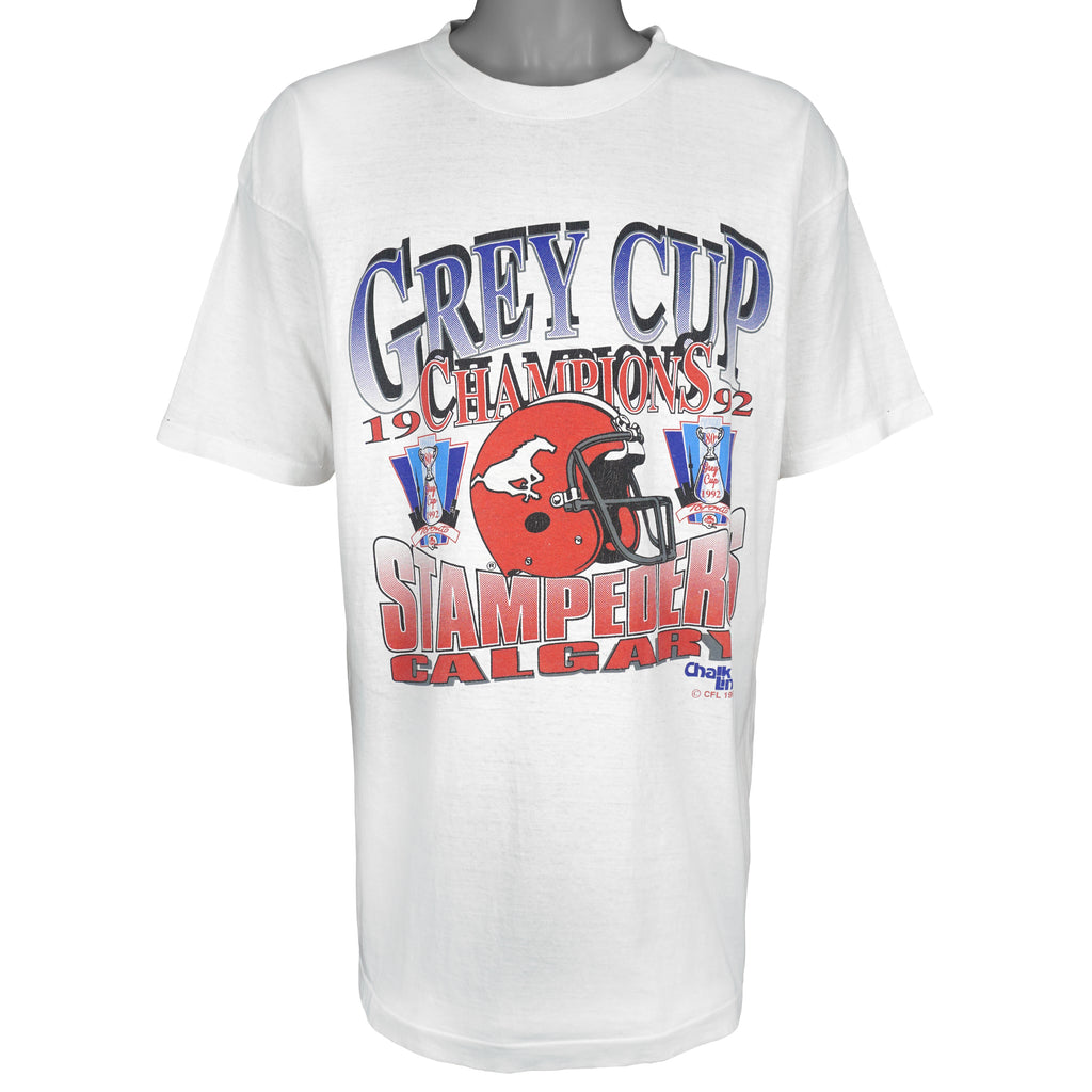 CFL - Calgary Stampeders Grey Cup Champions T-Shirt 1992 X-Large Vintage Retro Football