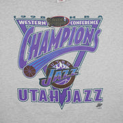 NBA (Logo 7) - Grey Utah Jazz Finals Champions T-Shirt 1998 X-Large Vintage Retro Basketball
