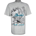 NHL (Tour Champ) - San Jose Sharks Spell-Out T-Shirt 1990s Large Vintage Retro Hockey