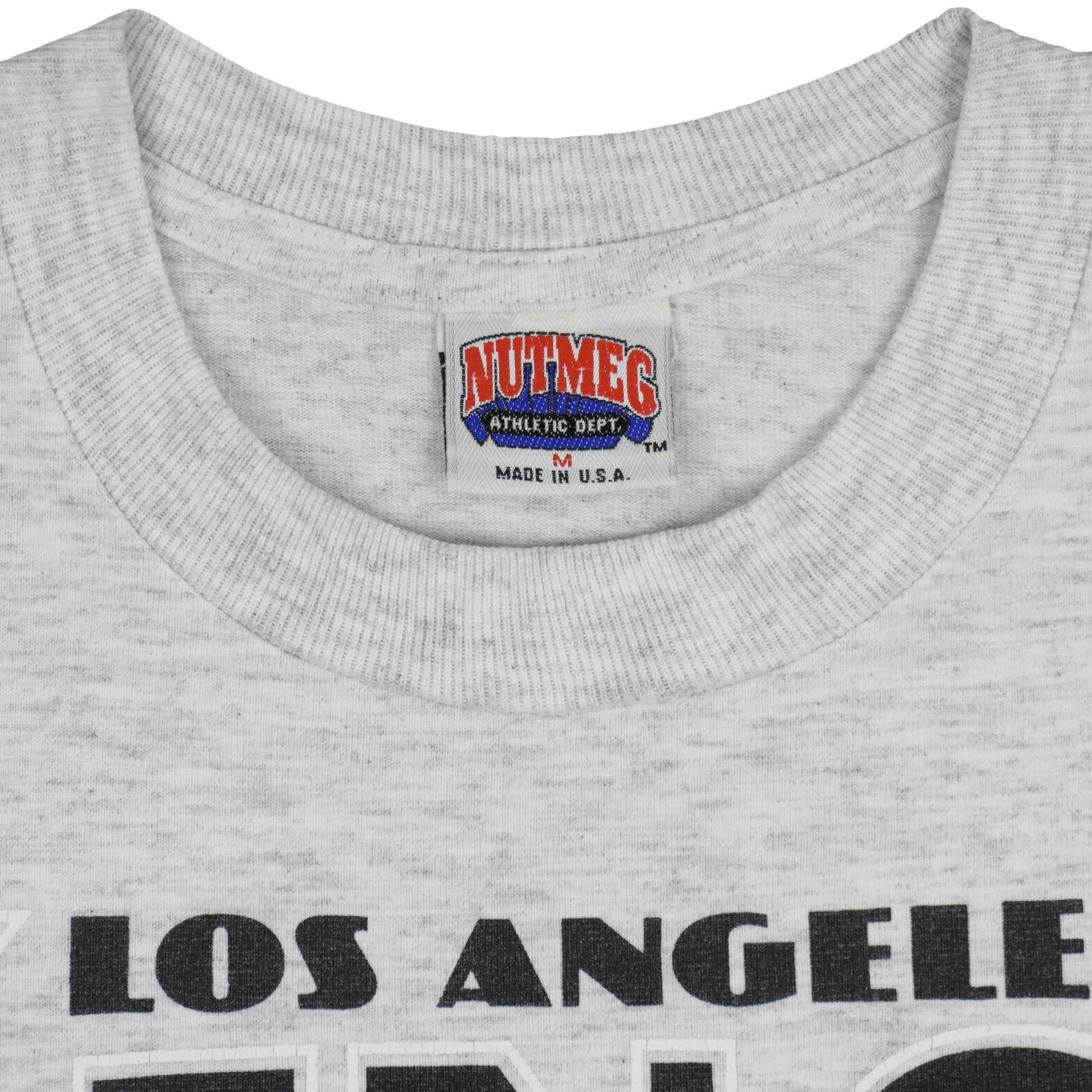 NHL (Nutmeg) - Grey Los Angeles Kings T-Shirt 1990 Medium Vintage Retro Hockey