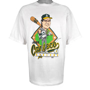 MLB (Salem) - Oakland Athletics Jose Canseco Caricature T-Shirt 1988 X-Large Vintage Retro Baseball