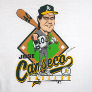 MLB (Salem) - Oakland Athletics Jose Canseco Caricature T-Shirt 1988 X-Large Vintage Retro Baseball