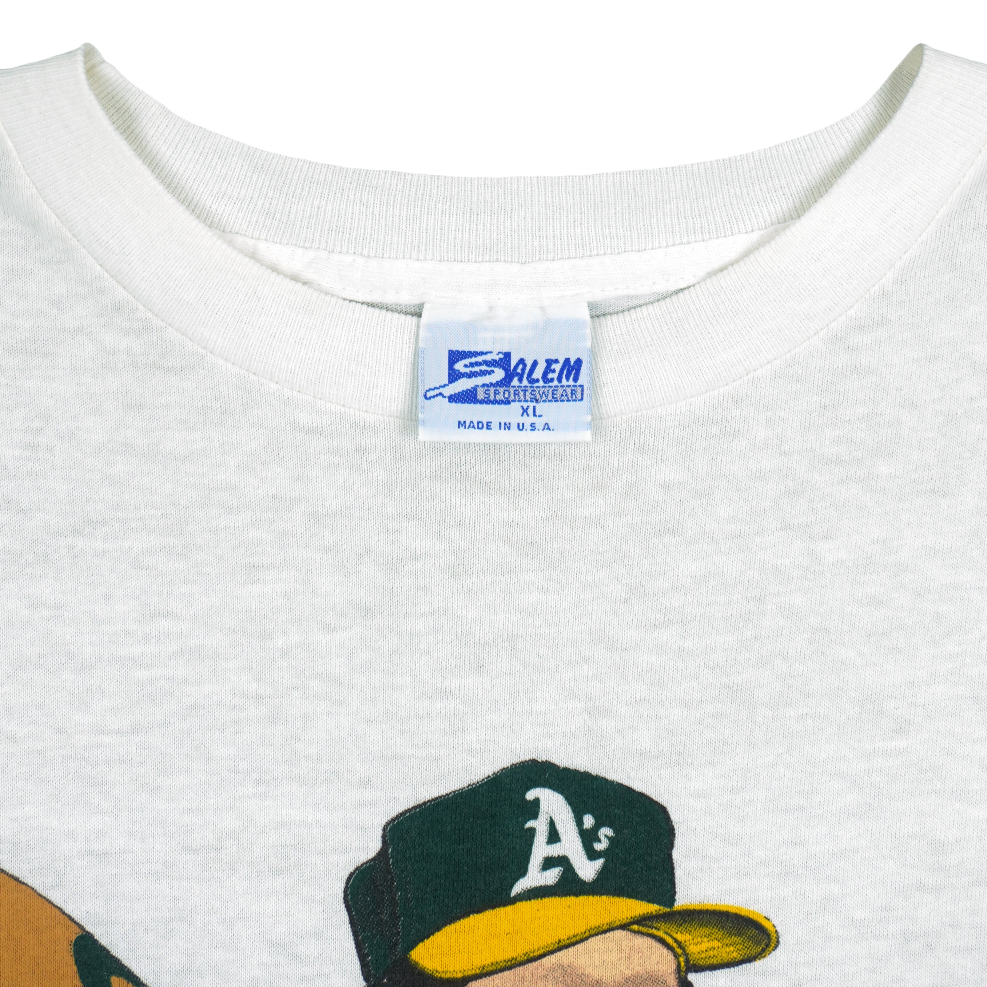 MLB (Salem) - Oakland Athletics Jose Canseco Caricature T-Shirt 1988 X-Large Vintage Retro Baseball