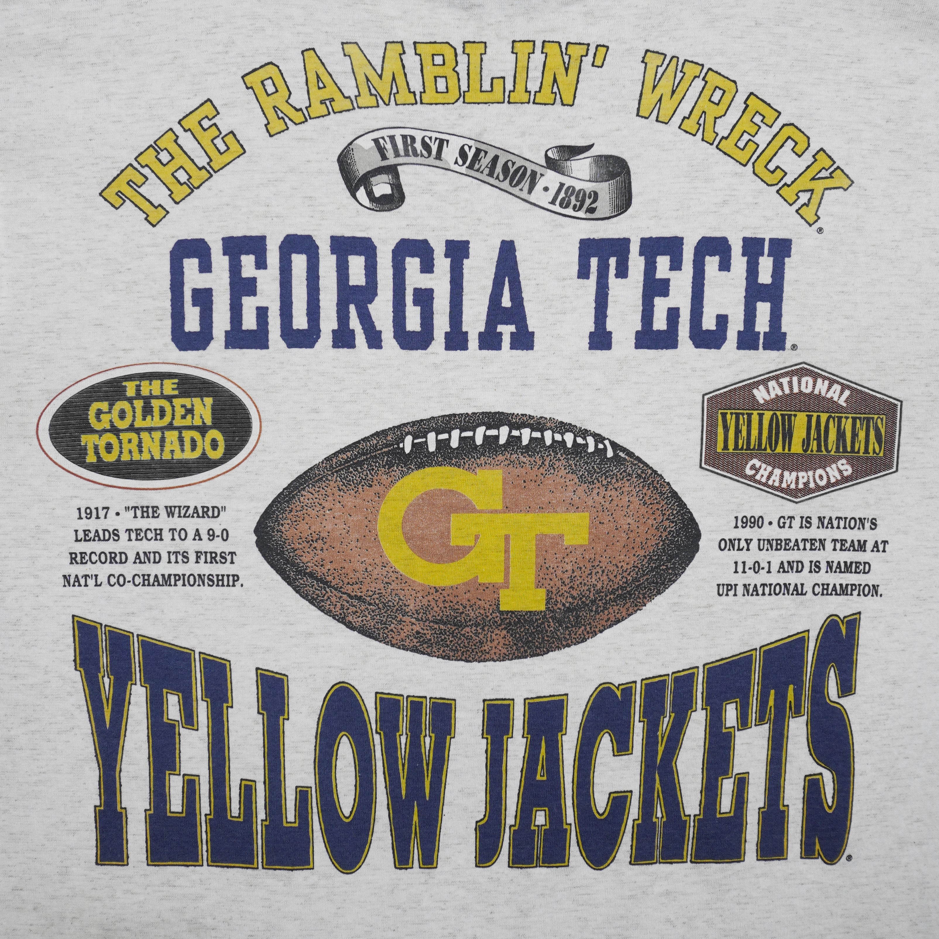 NCAA (Glory Days) - Georgia Tech Yellow Jackets T-Shirt 1990s X-Large Vintage Retro