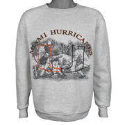 NCAA - Miami Hurricanes Football Crew Neck Sweatshirt 1990s Large Vintage Retro