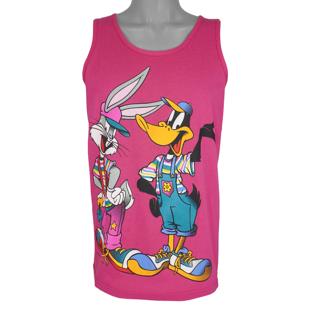 Looney Tunes (Novel Teez)- Bugs Bunny & Daffy Duck Sleeveless T-Shirt 1996 Medium Vintage Retro