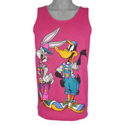 Looney Tunes (Novel Teez)- Bugs Bunny & Daffy Duck Sleeveless T-Shirt 1996 Medium Vintage Retro