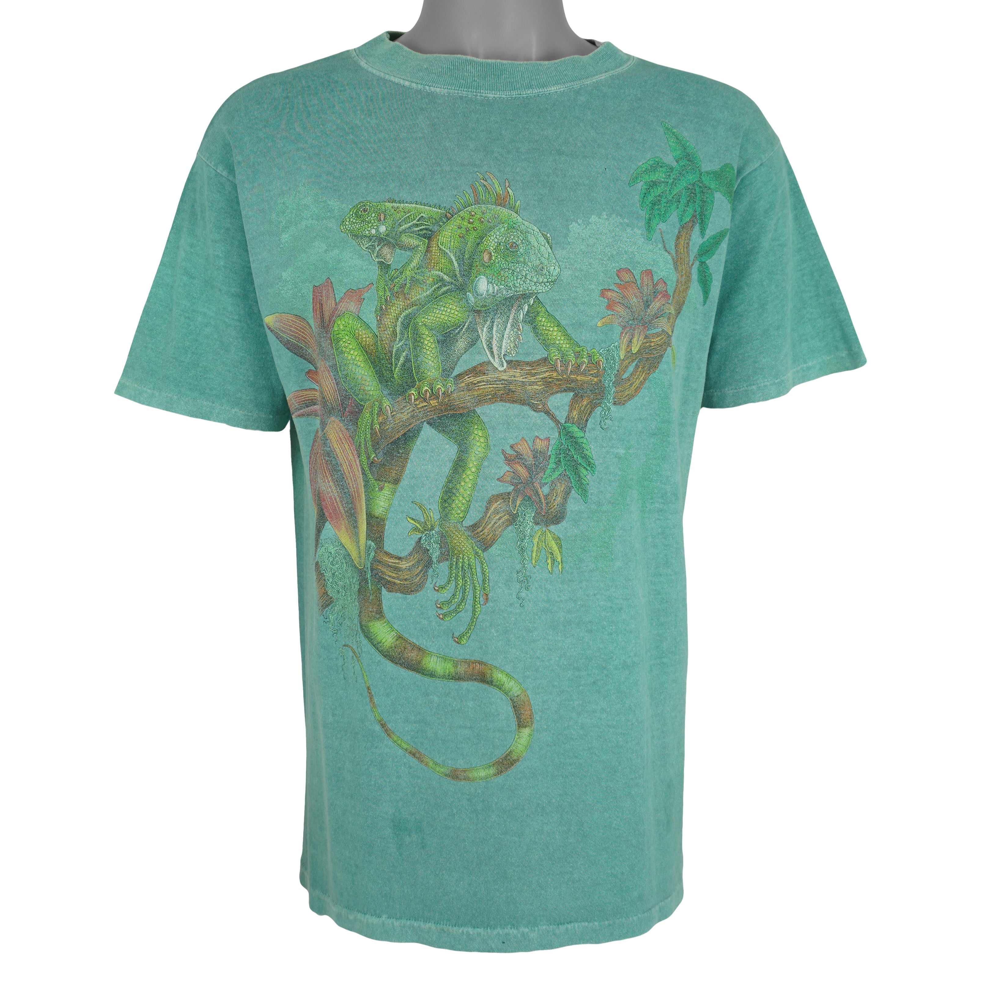 Vintage (Harlequin) - Iguana Animal Print T-Shirt 1990s Medium Vintage Retro