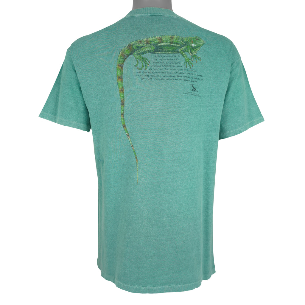 Vintage (Harlequin) - Iguana Animal Print T-Shirt 1990s Medium Vintage Retro