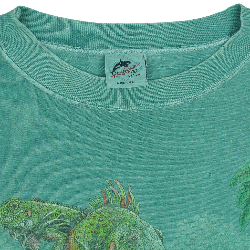 Vintage (Harlequin) - Iguana Animal Print T-Shirt 1990s Medium Vintage Retro