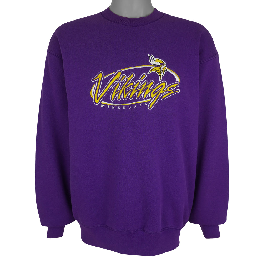NFL (Pro Player) - Minnesota Vikings Embroidered Crew Neck Sweatshirt 1990s Large Vintage Retro Football