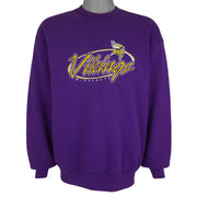 NFL (Pro Player) - Minnesota Vikings Embroidered Crew Neck Sweatshirt 1990s Large Vintage Retro Football