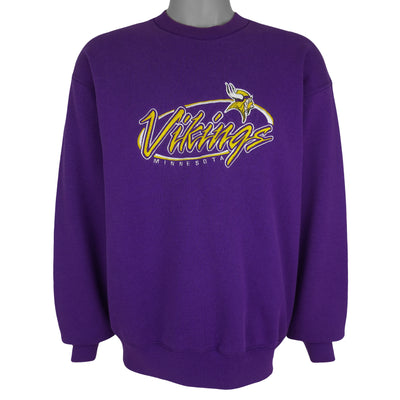 NFL (Pro Player) - Minnesota Vikings Embroidered Crew Neck Sweatshirt 1990s Large