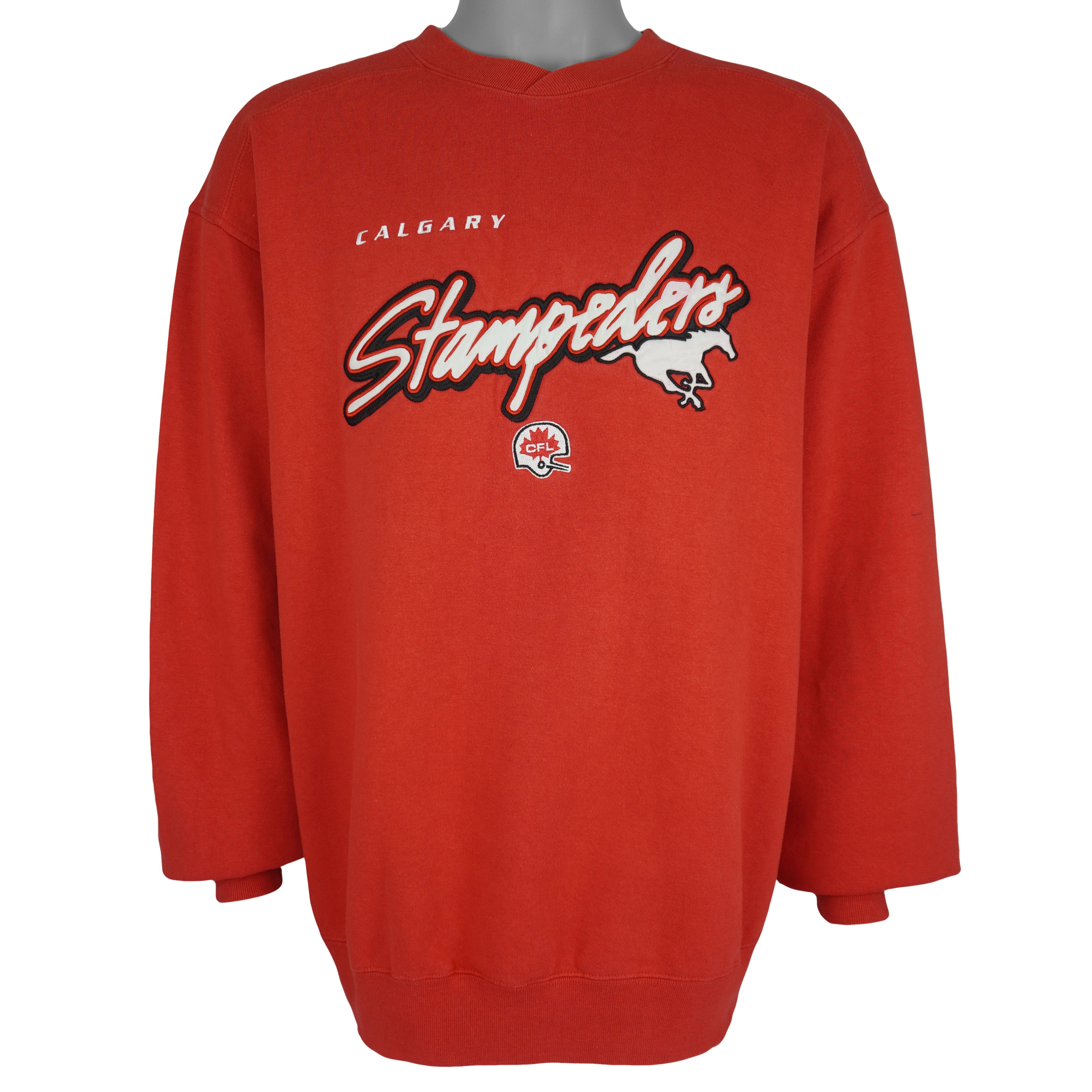 Puma (CFL) - Calgary Stampeders Crew Neck Sweatshirt 1990s Large Vintage Retro Football