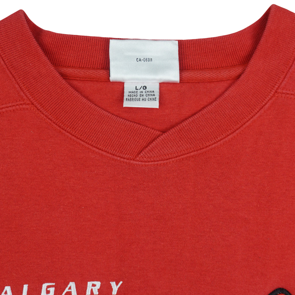 Puma (CFL) - Calgary Stampeders Crew Neck Sweatshirt 1990s Large Vintage Retro Football