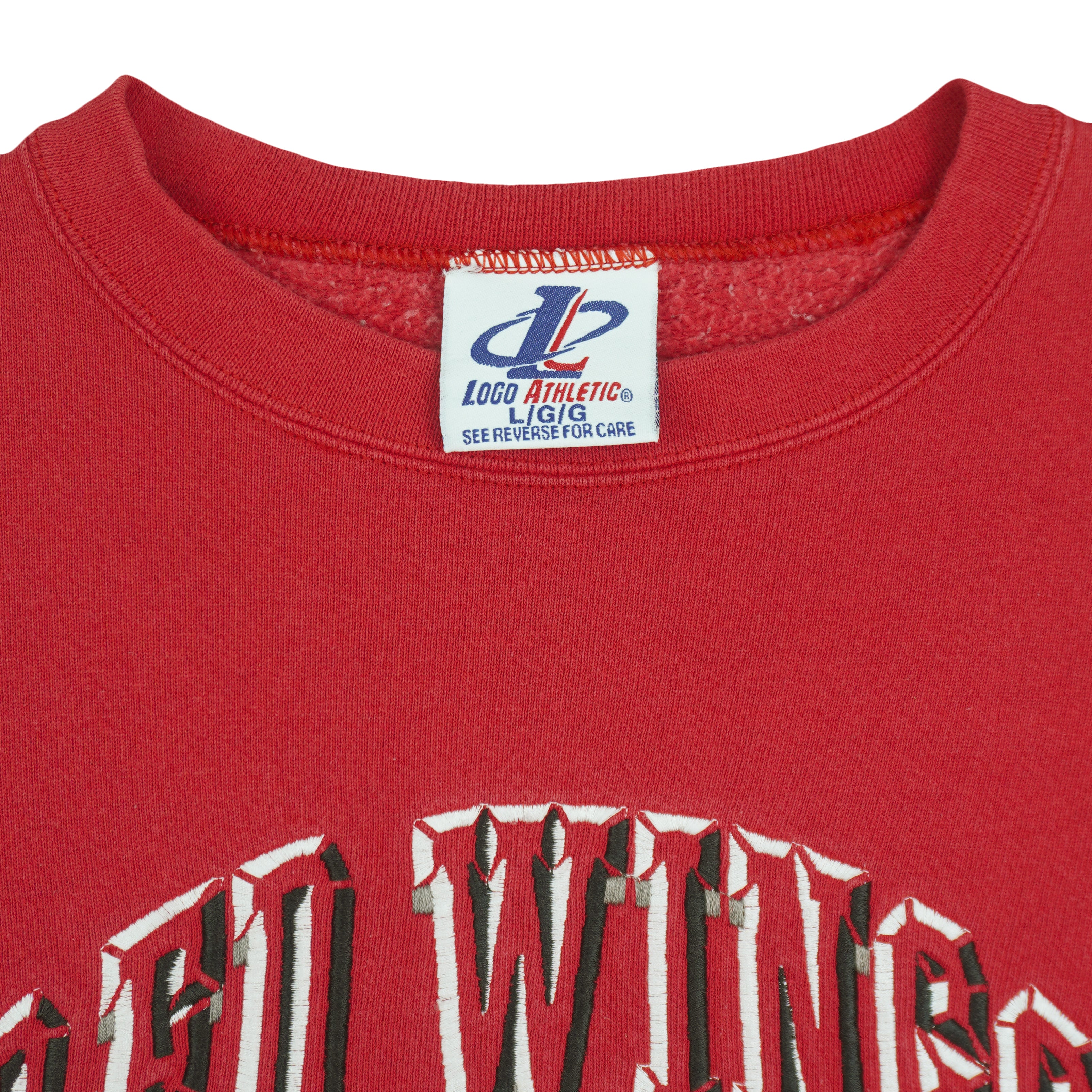 NHL (Logo Athletic) - Detroit Red Wings Crew Neck Sweatshirt 1990s Large Vintage Retro Hockey