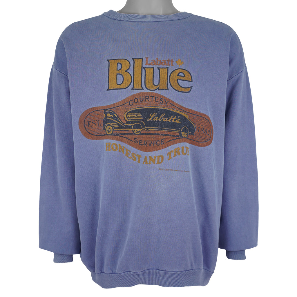 Vintage (Waves) - Blue Labatt Service Crew Neck Sweatshirt 1993 Large Vintage Retro
