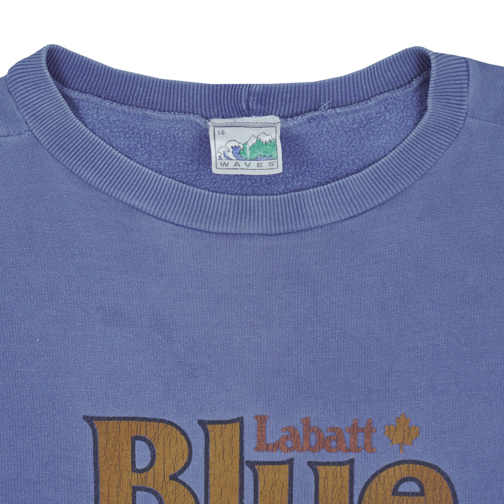 Vintage (Waves) - Blue Labatt Service Crew Neck Sweatshirt 1993 Large Vintage Retro