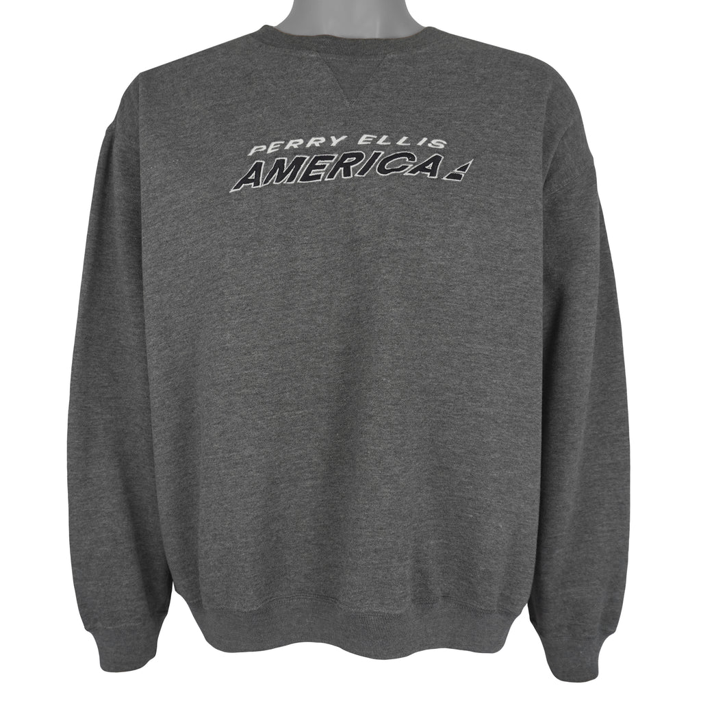 Vintage - Perry Ellis America Embroidered Crew Neck Sweatshirt X-Large Vintage Retro