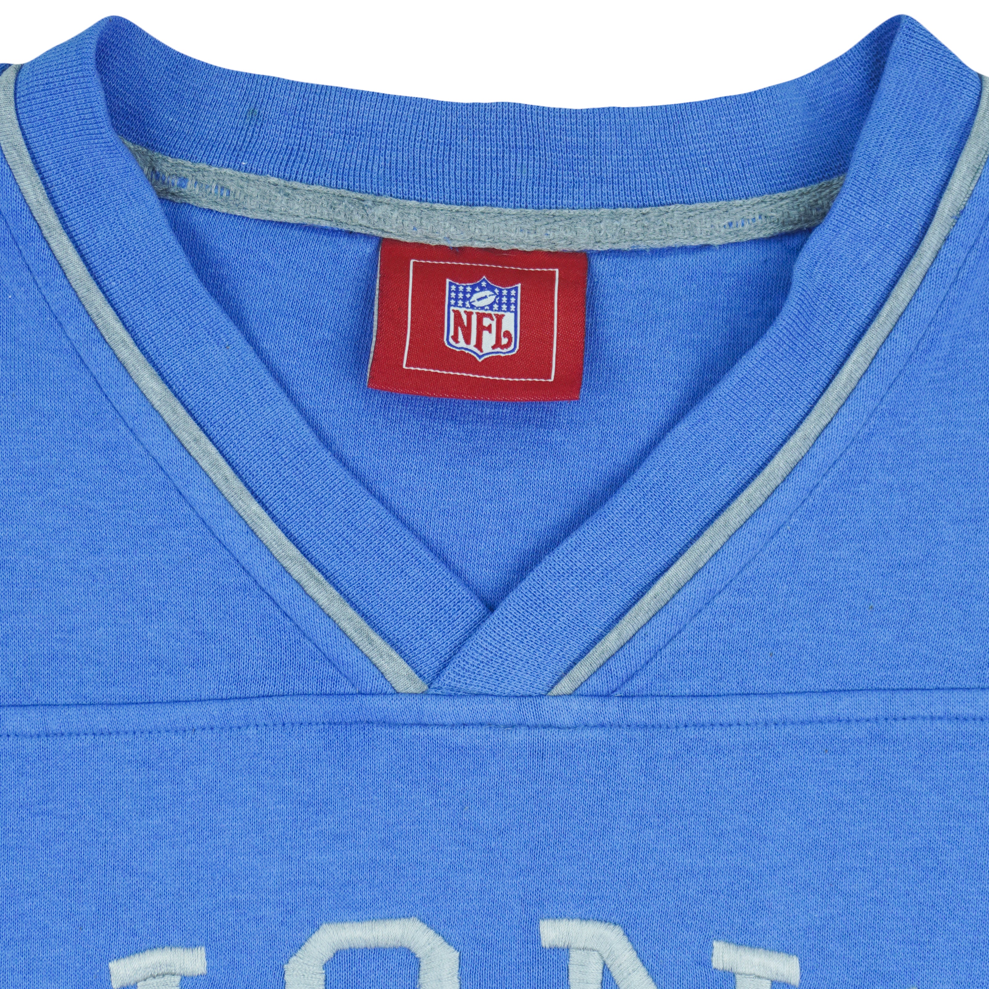 NFL - Detroit Lions Embroidered V-Neck Sweatshirt 1990s Large Vintage Retro Football