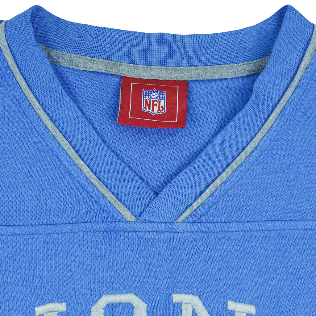 NFL - Detroit Lions Embroidered V-Neck Sweatshirt 1990s Large Vintage Retro Football
