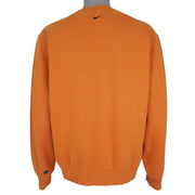 Nike - Orange Big Spell-Out Crew Neck Sweatshirt 1990s Medium Vintage Retro