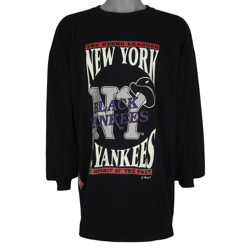 MLB (Ocean Bay) - New York Black Yankees Long Sleeve Shirt 1990s 2X-Large Vintage Retro Baseball