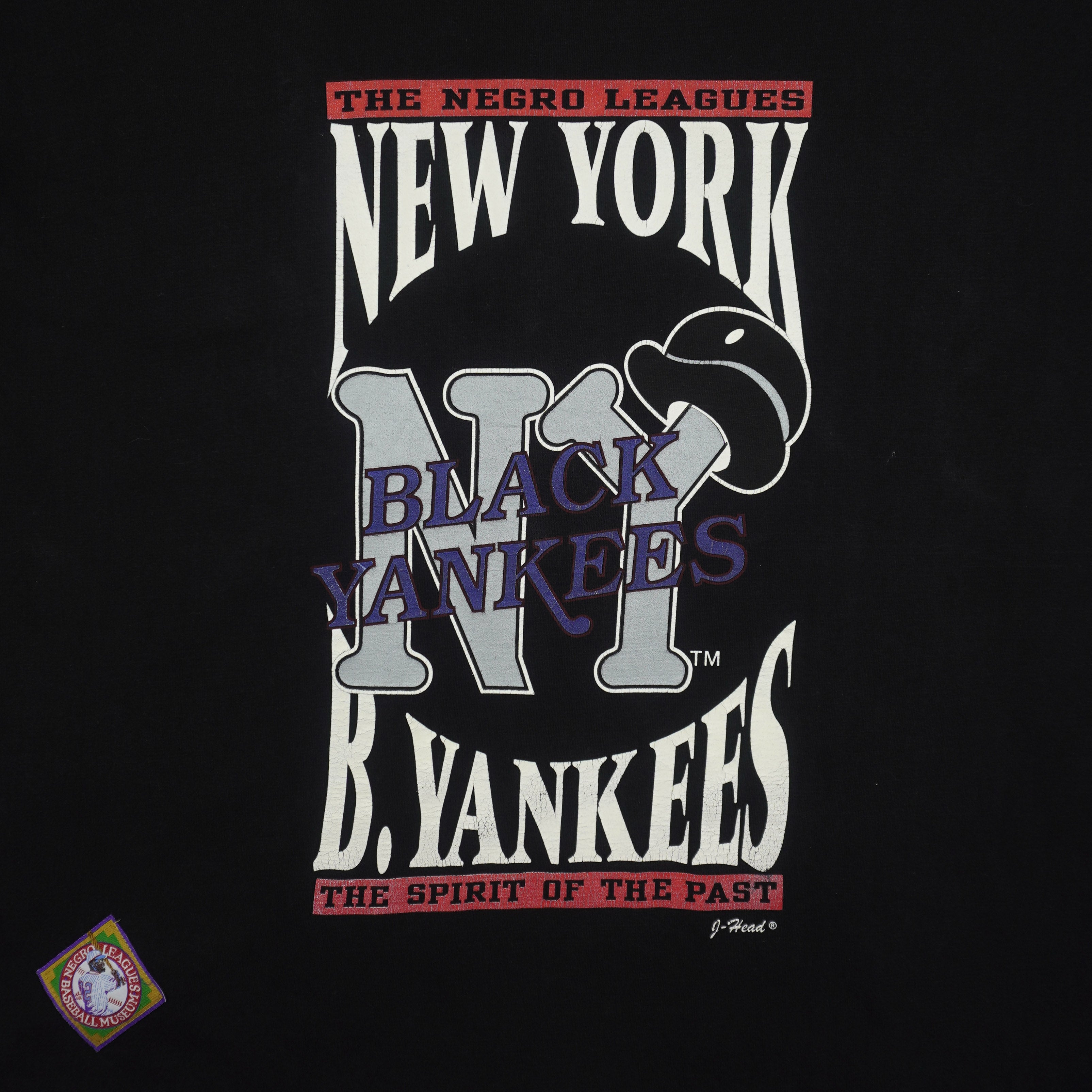MLB (Ocean Bay) - New York Black Yankees Long Sleeve Shirt 1990s 2X-Large Vintage Retro Baseball