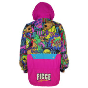 Vintage (Ficce Sports) - Wacky Cartoon Hooded Jacket 1990s Medium Vintage Retro