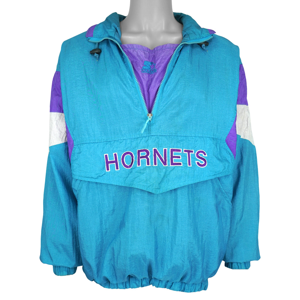 Starter (NBA) - Charlotte Hornets Embroidered Windbreaker 1990s Large Vintage Retro Basketball