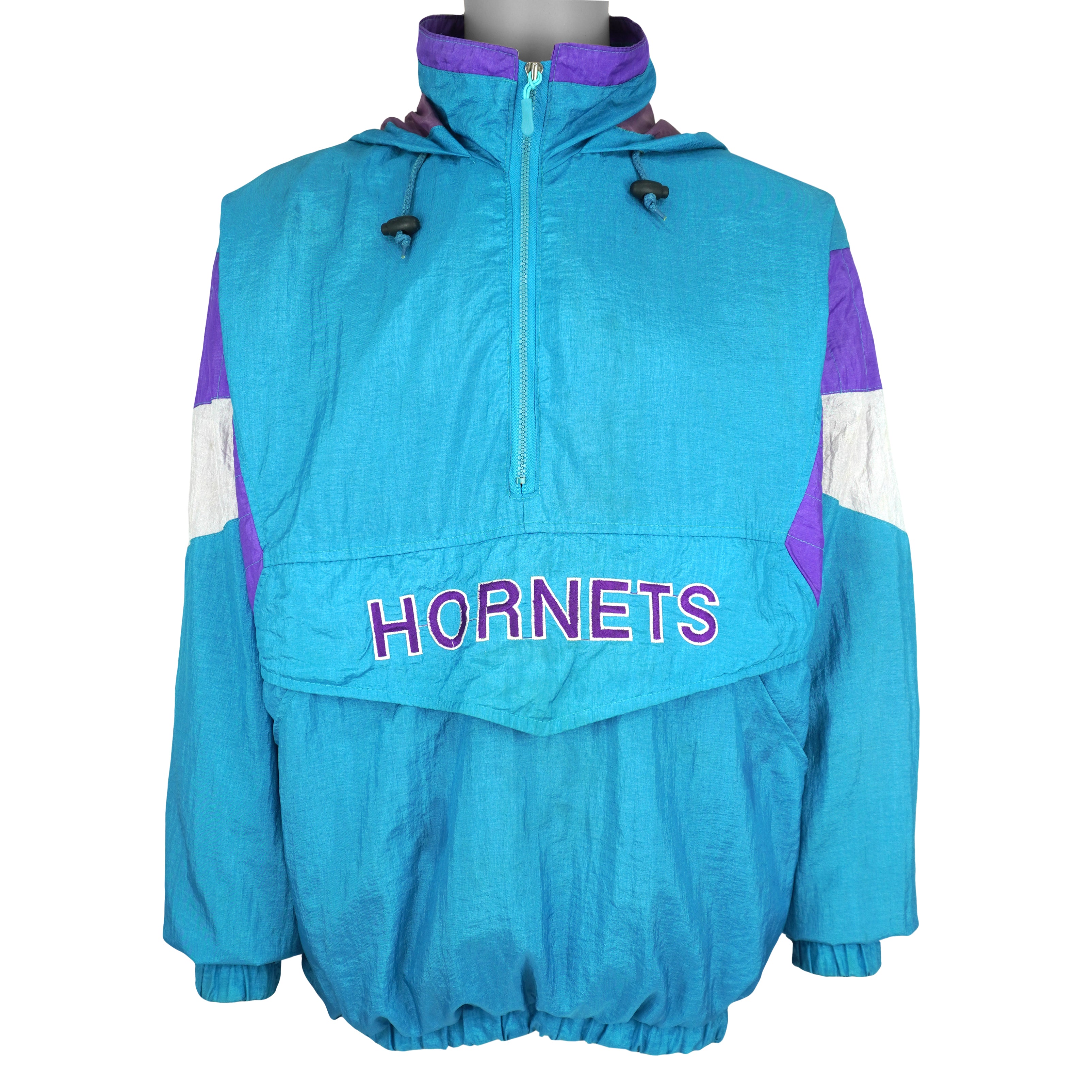 Starter (NBA) - Charlotte Hornets Embroidered Windbreaker 1990s Large Vintage Retro Basketball