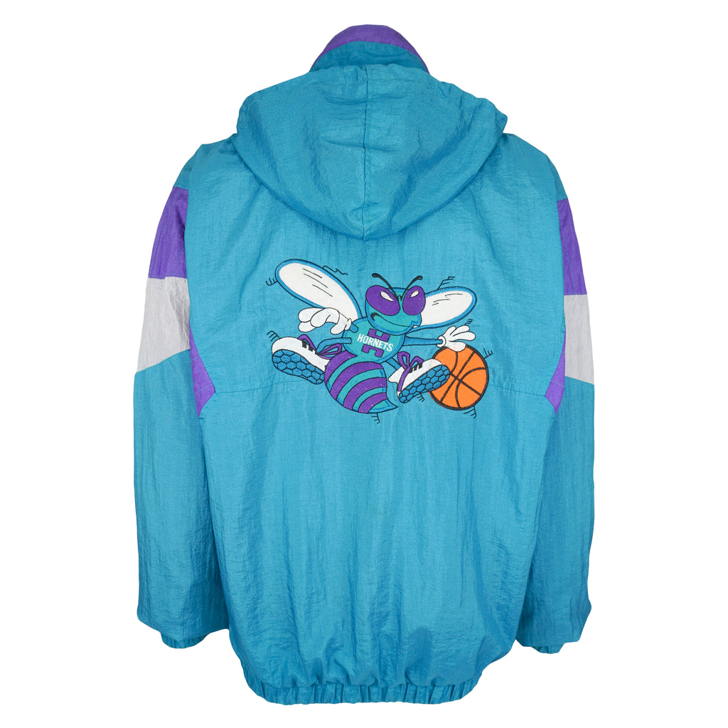 Starter (NBA) - Charlotte Hornets Embroidered Windbreaker 1990s Large Vintage Retro Basketball