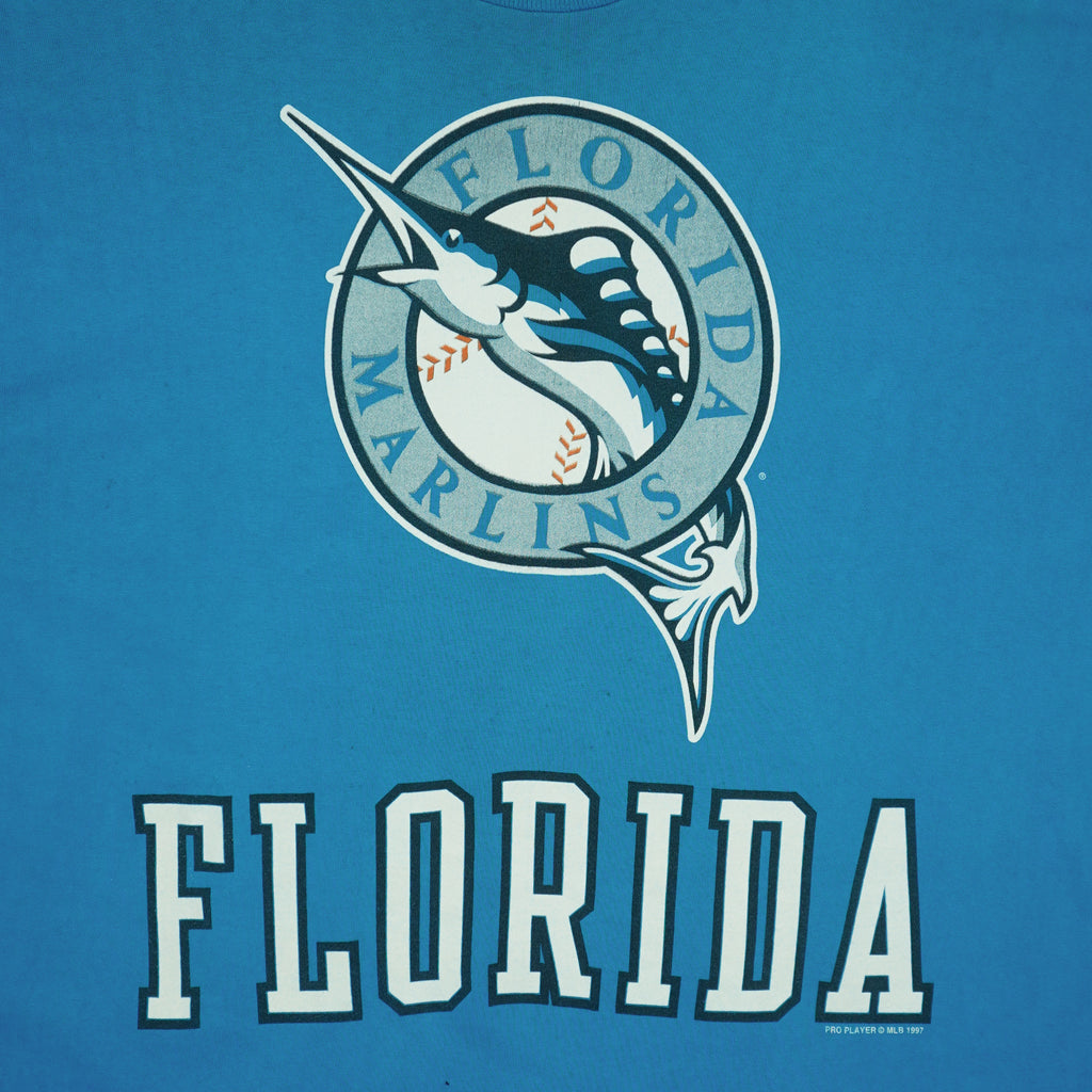 MLB (Pro Player) - Florida Marlins Single Stitch T-Shirt 1997 X-Large Vintage Retro Baseball