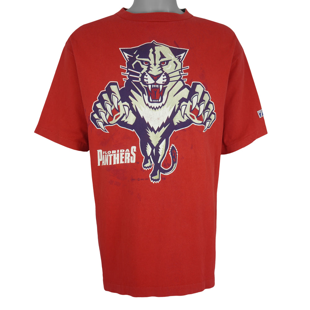 NHL (Logo 7) - Florida Panthers Big Logo T-Shirt 1993 X-Large Vintage Retro Hockey