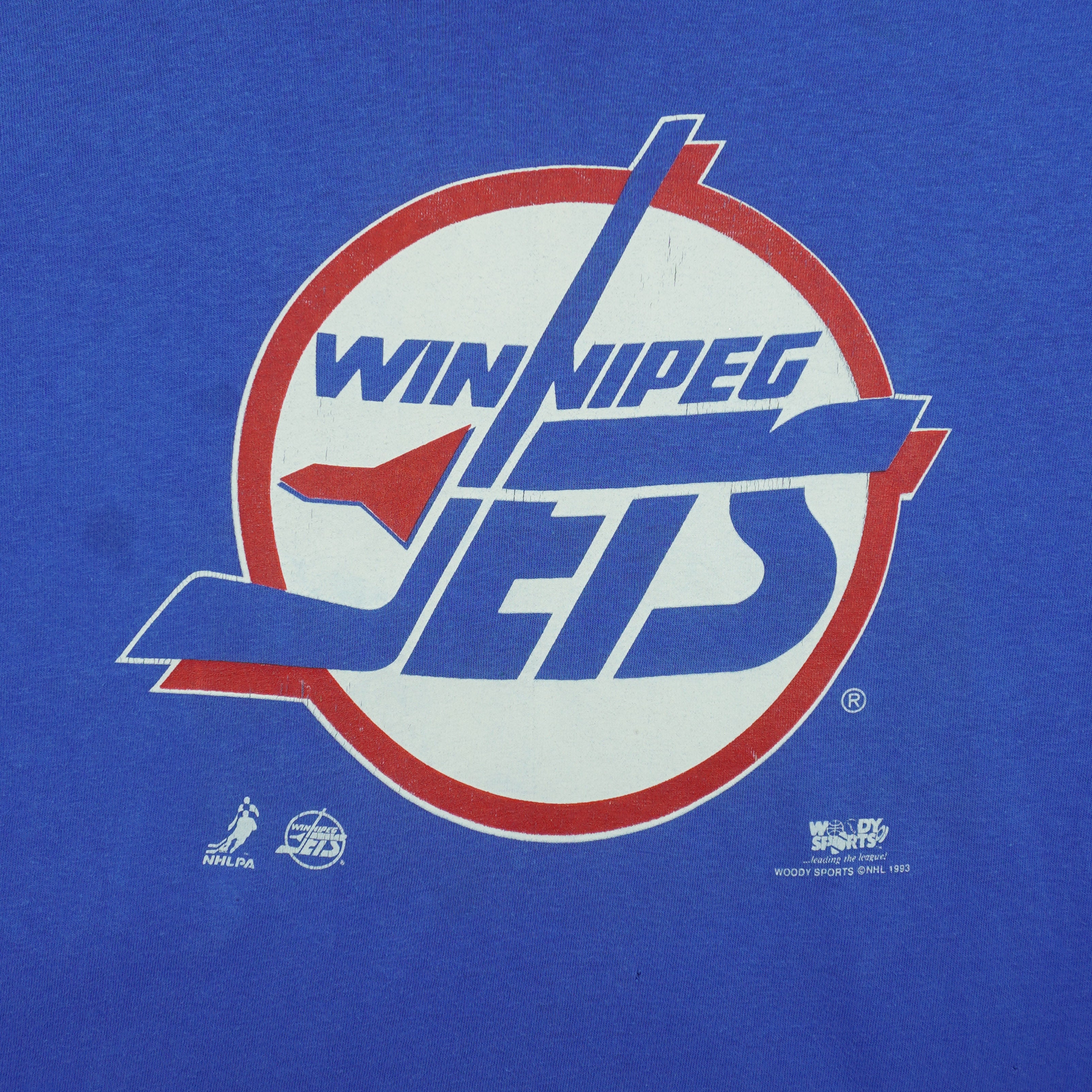 NHL - Winnipeg Jets Teemu Selanne #13 Spell-Out T-Shirt 1993 Medium Vintage Retro Hockey