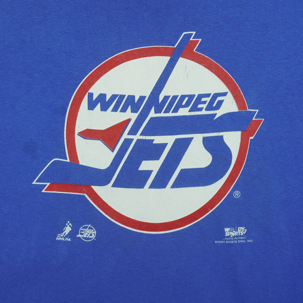 NHL - Winnipeg Jets Teemu Selanne #13 Spell-Out T-Shirt 1993 Medium Vintage Retro Hockey