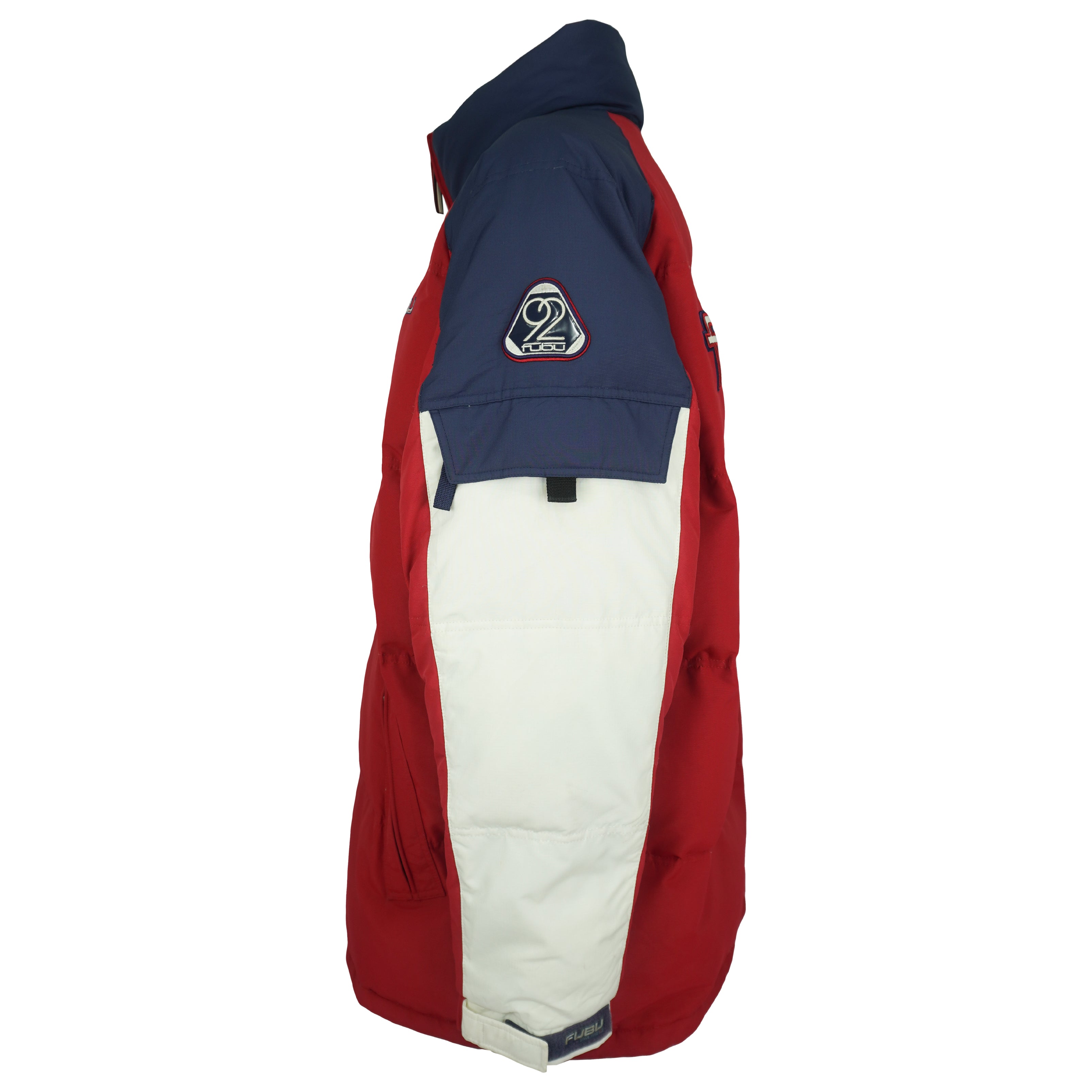 FUBU - Blue Embroidered Zip-Up Puffer Jacket 1990s X-Large Vintage Retro