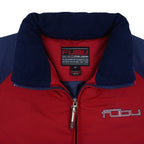 FUBU - Blue Embroidered Zip-Up Puffer Jacket 1990s X-Large Vintage Retro