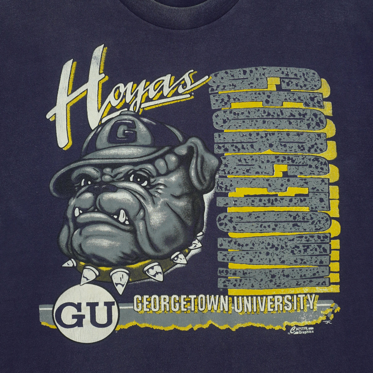 Vintage NCAA (Capital Graphics) - Georgetown Hoyas Single Stitch T-Shirt 1990s X-Large in blue
